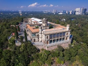 Vista panorámica del Bosque de Chapultepec en la Ciudad de México